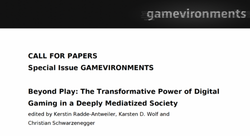 CfP Special Issue gamevironments